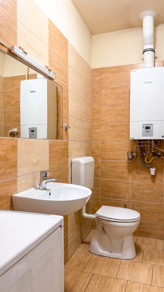 ground-floor restroom + mechanical room